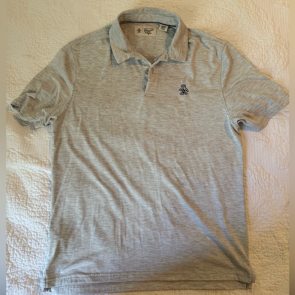 Original Penguin Heather Gray Men’s Polo Size Medium